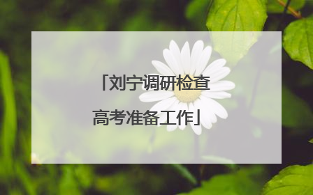 刘宁调研检查高考准备工作