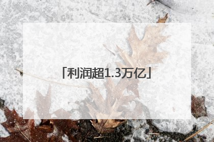 利润超1.3万亿