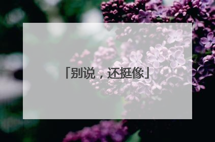 别说，还挺像