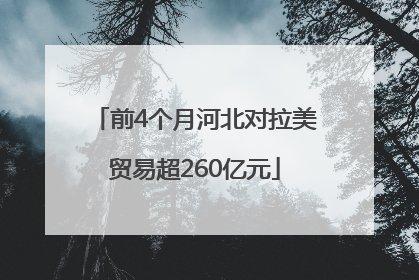 前4个月河北对拉美贸易超260亿元