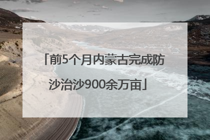 前5个月内蒙古完成防沙治沙900余万亩