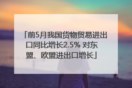 前5月我国货物贸易进出口同比增长2.5% 对东盟、欧盟进出口增长