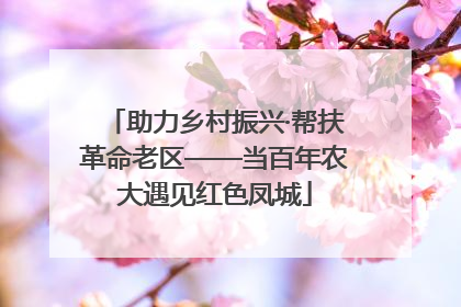 助力乡村振兴·帮扶革命老区——当百年农大遇见红色凤城