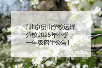 北京景山学校远洋分校2025年小学一年级招生公告