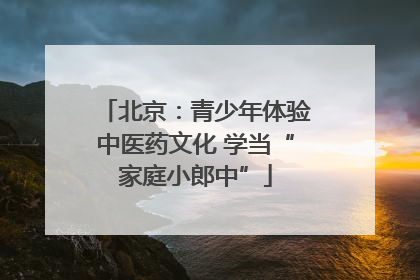 北京：青少年体验中医药文化 学当“家庭小郎中”