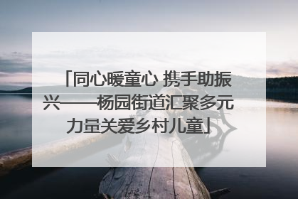 同心暖童心 携手助振兴——杨园街道汇聚多元力量关爱乡村儿童