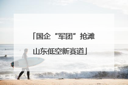 国企“军团”抢滩山东低空新赛道