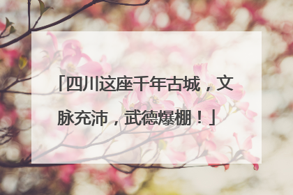 四川这座千年古城，文脉充沛，武德爆棚！