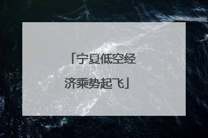 宁夏低空经济乘势起飞