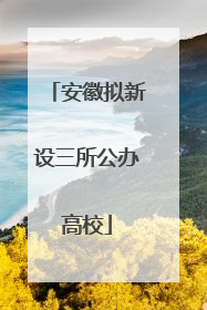 安徽拟新设三所公办高校