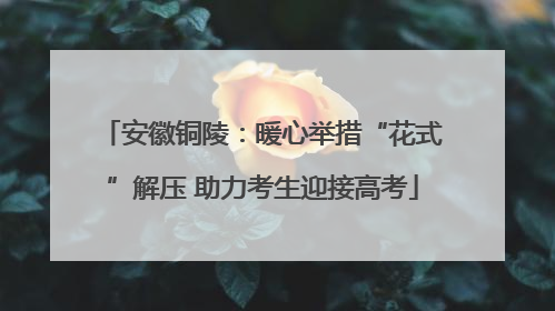 安徽铜陵：暖心举措“花式”解压 助力考生迎接高考