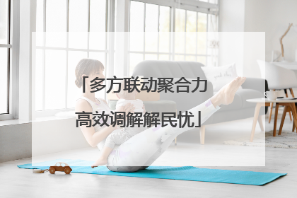 多方联动聚合力 高效调解解民忧