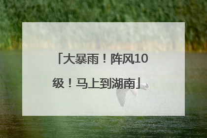 大暴雨！阵风10级！马上到湖南