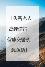 失智老人高速逆行 保康交警紧急救助
