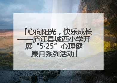心向阳光，快乐成长——庐江县城西小学开展“5·25”心理健康月系列活动