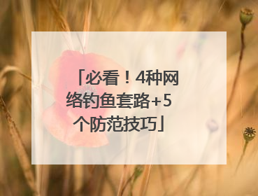 必看！4种网络钓鱼套路+5个防范技巧