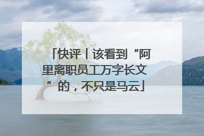 快评丨该看到“阿里离职员工万字长文”的，不只是马云