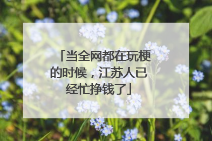 当全网都在玩梗的时候，江苏人已经忙挣钱了