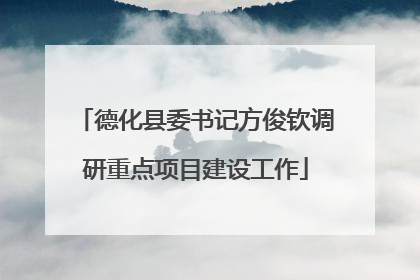 德化县委书记方俊钦调研重点项目建设工作