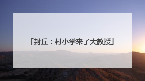 封丘：村小学来了大教授