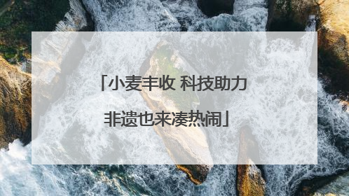 小麦丰收 科技助力 非遗也来凑热闹