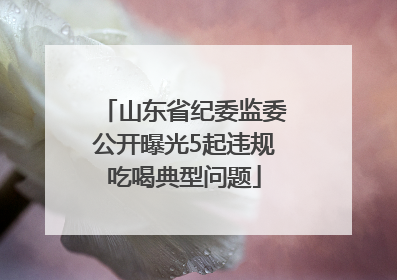 山东省纪委监委公开曝光5起违规吃喝典型问题