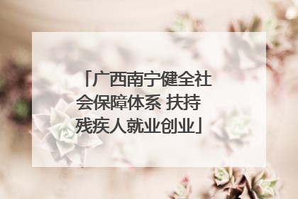 广西南宁健全社会保障体系 扶持残疾人就业创业