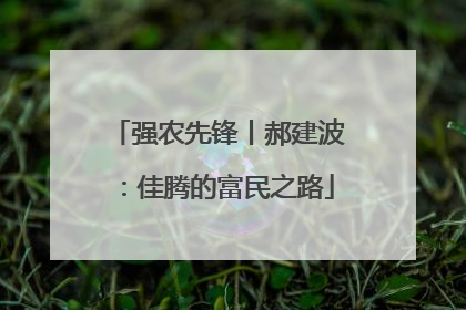 强农先锋丨郝建波：佳腾的富民之路