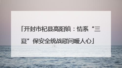 开封市杞县高阳镇：情系“三夏”保安全统战慰问暖人心