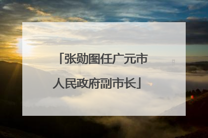 张勋图任广元市人民政府副市长