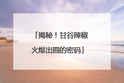揭秘！甘谷辣椒火爆出圈的密码