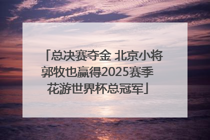 总决赛夺金 北京小将郭牧也赢得2025赛季花游世界杯总冠军