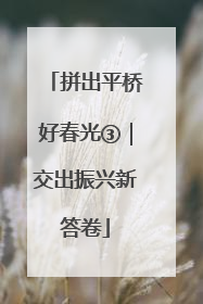拼出平桥好春光③｜交出振兴新答卷