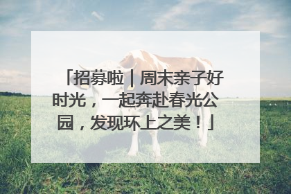 招募啦｜周末亲子好时光，一起奔赴春光公园，发现环上之美！