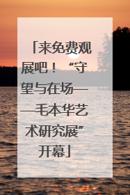 来免费观展吧！“守望与在场——毛本华艺术研究展”开幕