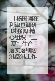 杨国强在利津县调研时强调 精心组织“三夏”生产 落实落细防汛备汛工作