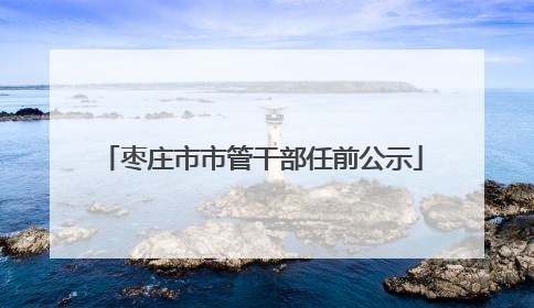 枣庄市市管干部任前公示