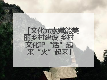 文化元素赋能美丽乡村建设 乡村文化IP“活”起来“火”起来