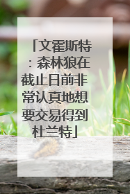 文霍斯特：森林狼在截止日前非常认真地想要交易得到杜兰特