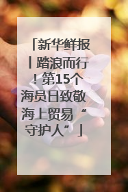 新华鲜报丨踏浪而行！第15个海员日致敬海上贸易“守护人”