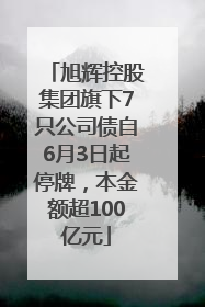 旭辉控股集团旗下7只公司债自6月3日起停牌，本金额超100亿元