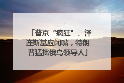 普京“疯狂”、泽连斯基应闭嘴，特朗普猛批俄乌领导人