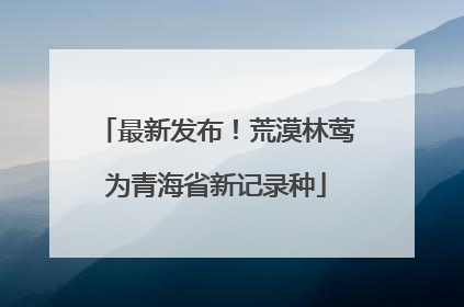 最新发布！荒漠林莺为青海省新记录种