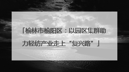 榆林市榆阳区：以园区集群助力轻纺产业走上“复兴路”