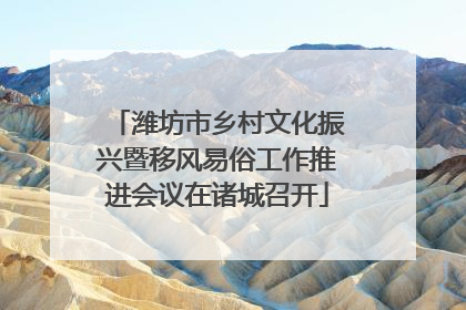 潍坊市乡村文化振兴暨移风易俗工作推进会议在诸城召开