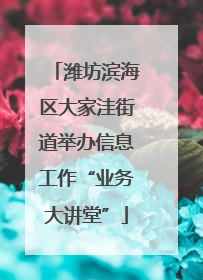 潍坊滨海区大家洼街道举办信息工作“业务大讲堂”