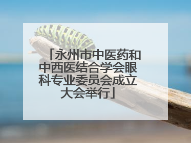 永州市中医药和中西医结合学会眼科专业委员会成立大会举行