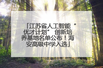 江苏省人工智能“优才计划” 创新培养基地名单公布！海安高级中学入选