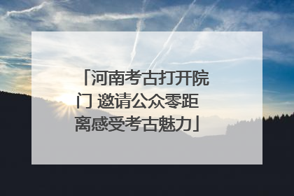 河南考古打开院门 邀请公众零距离感受考古魅力
