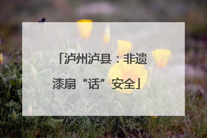 泸州泸县：非遗漆扇“话”安全